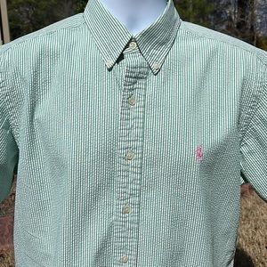 Ralph Lauren short sleeve button down shirt.